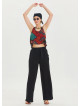 Black Viscose Harem Trousers with Elastic Waist Belt Detail 4571